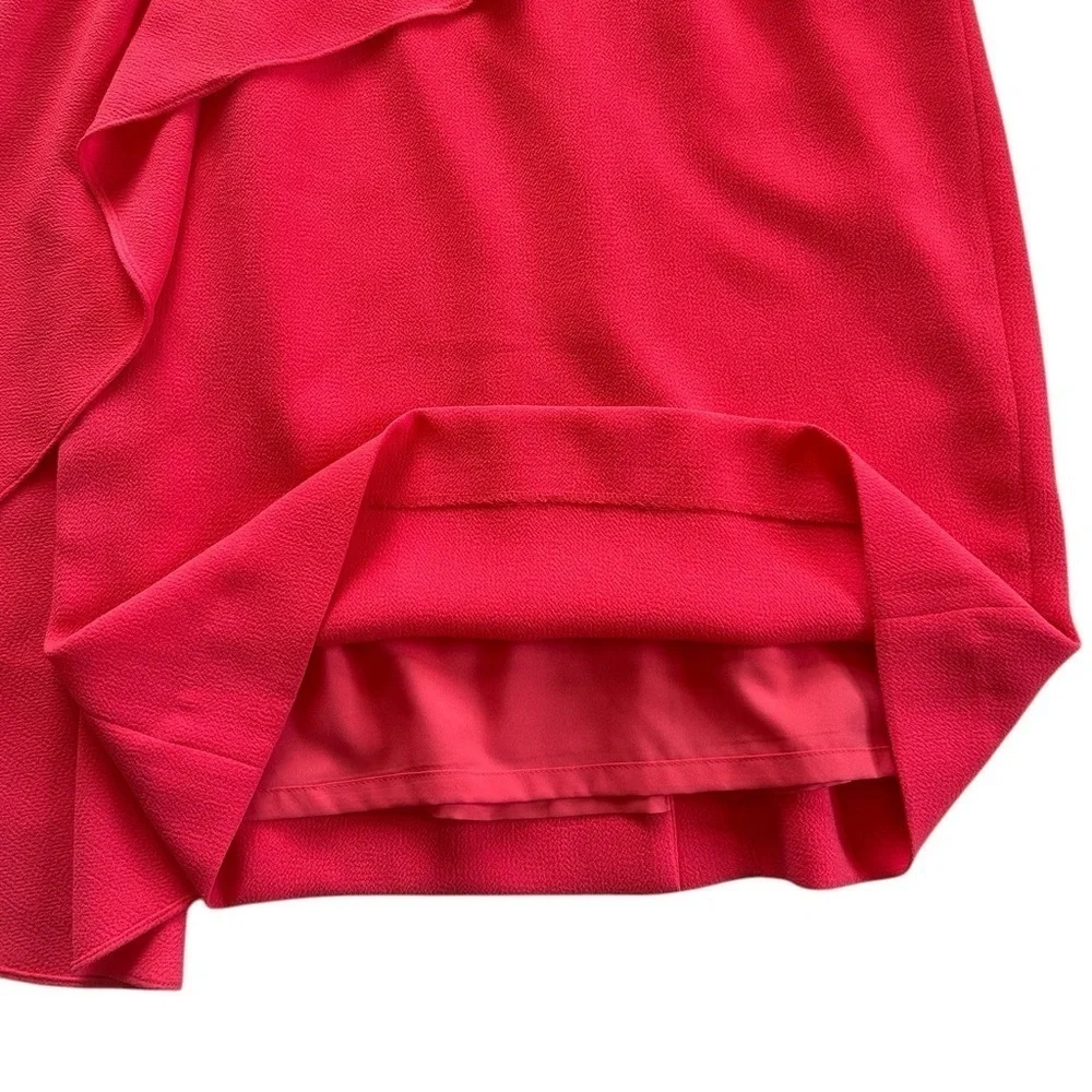 Rickie Freeman Terri Jon size 8 Cap Sleeve Asymmetric Peplum Cocktail Dress Pink